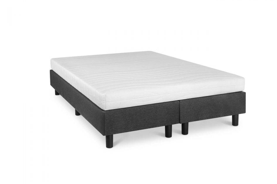 Boxspring Student Antraciet 160x210 cm met Comfort Foam Matras - Bedworld B.V.